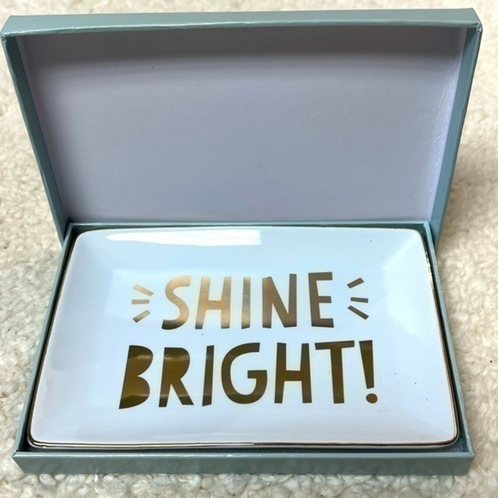 Slant "Shine Bright" Ceramic Trinket Tray